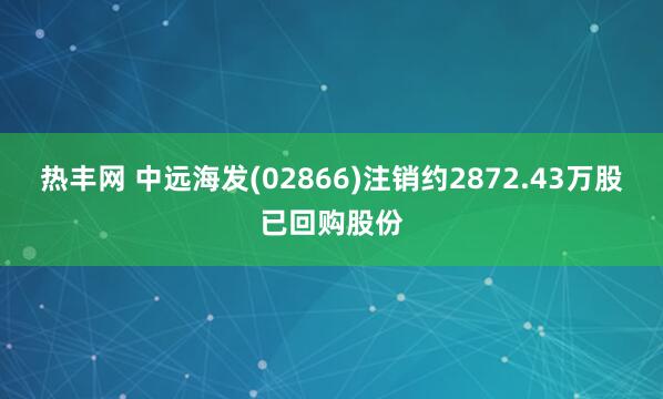 热丰网 中远海发(02866)注销约2872.43万股已回购股份